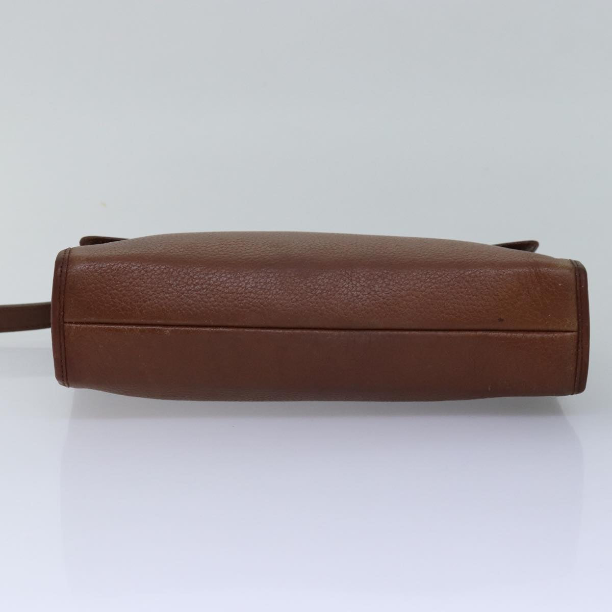 Burberrys Clutch Bag Leather Brown Auth bs14953