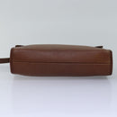 Burberrys Clutch Bag Leather Brown Auth bs14953-5