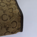 CELINE C Macadam Canvas Clutch Bag Beige Auth bs14954-16