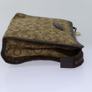 CELINE C Macadam Canvas Clutch Bag Beige Auth bs14954-4