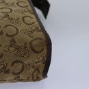 CELINE C Macadam Canvas Clutch Bag Beige Auth bs14954-14