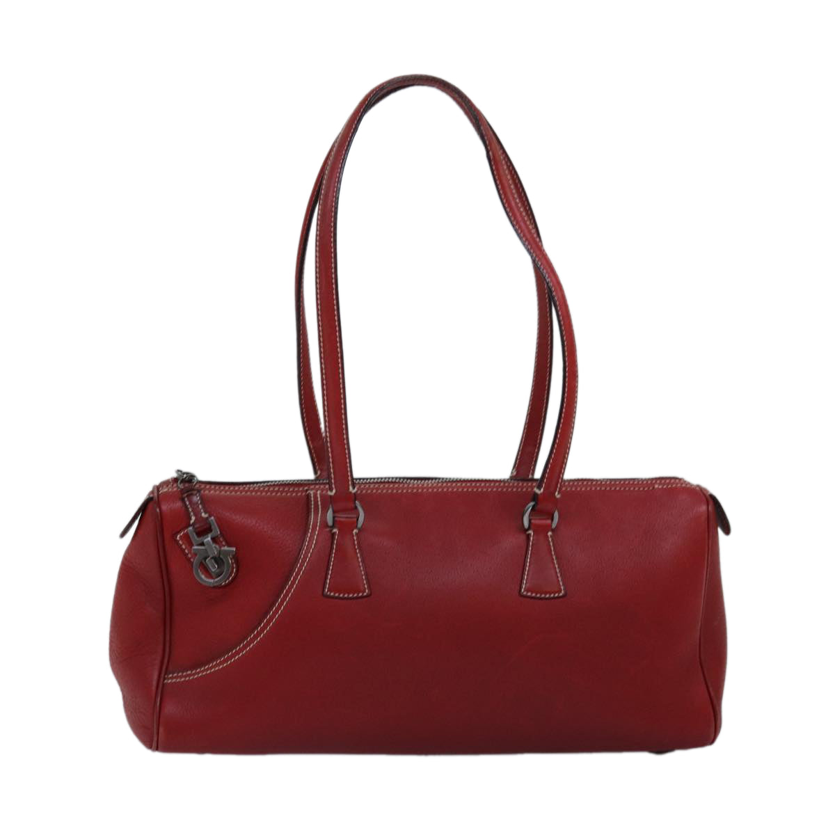 Salvatore Ferragamo Shoulder Bag Leather Red Auth bs14965