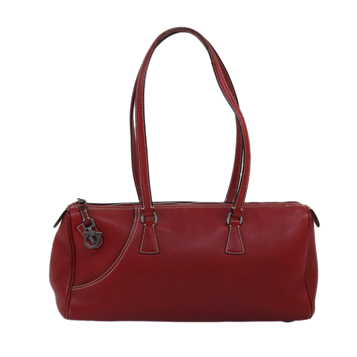 Salvatore Ferragamo Shoulder Bag Leather Red Auth bs14965