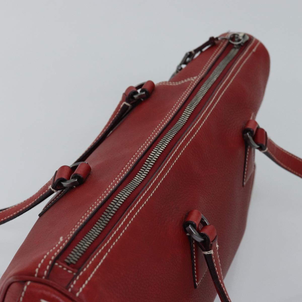 Salvatore Ferragamo Shoulder Bag Leather Red Auth bs14965