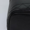 CHANEL Bicolole Vanity Cosmetic Pouch Leather Black CC Auth bs14966-14