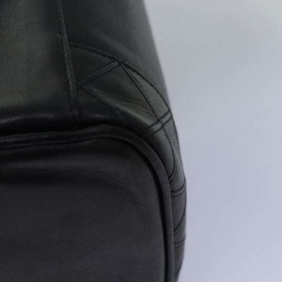 CHANEL Bicolole Vanity Cosmetic Pouch Leather Black CC Auth bs14966