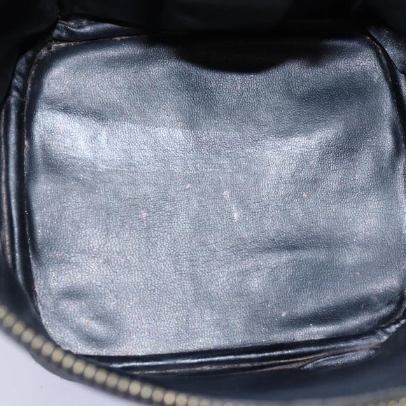 CHANEL Bicolole Vanity Cosmetic Pouch Leather Black CC Auth bs14966