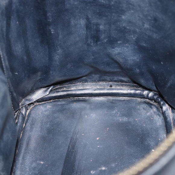 CHANEL Bicolole Vanity Cosmetic Pouch Leather Black CC Auth bs14966