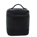 CHANEL Bicolole Vanity Cosmetic Pouch Leather Black CC Auth bs14966-13