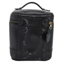 CHANEL Bicolole Vanity Cosmetic Pouch Leather Black CC Auth bs14966-2