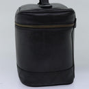 CHANEL Bicolole Vanity Cosmetic Pouch Leather Black CC Auth bs14966-4