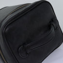 CHANEL Bicolole Vanity Cosmetic Pouch Leather Black CC Auth bs14966-6