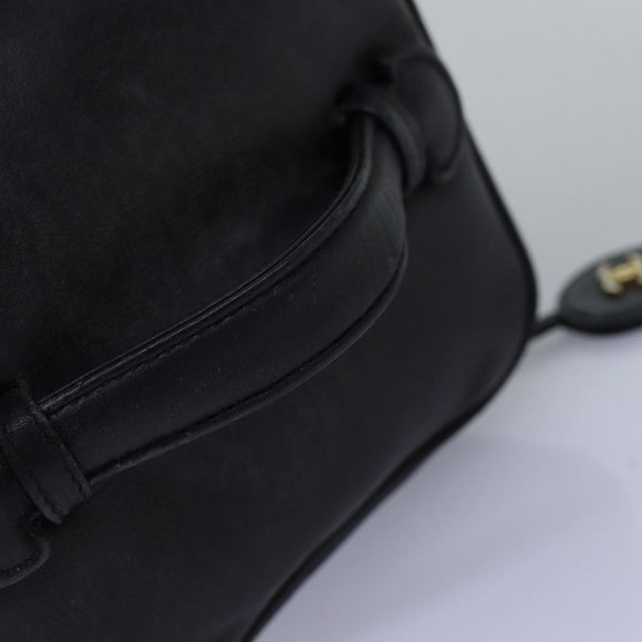 CHANEL Bicolole Vanity Cosmetic Pouch Leather Black CC Auth bs14966