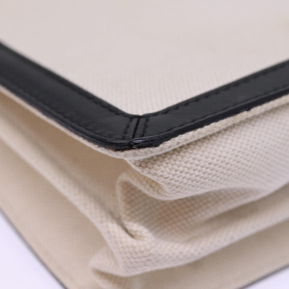 BALENCIAGA Navy Pochette Shoulder Bag Canvas Black White 339937 Auth bs14976