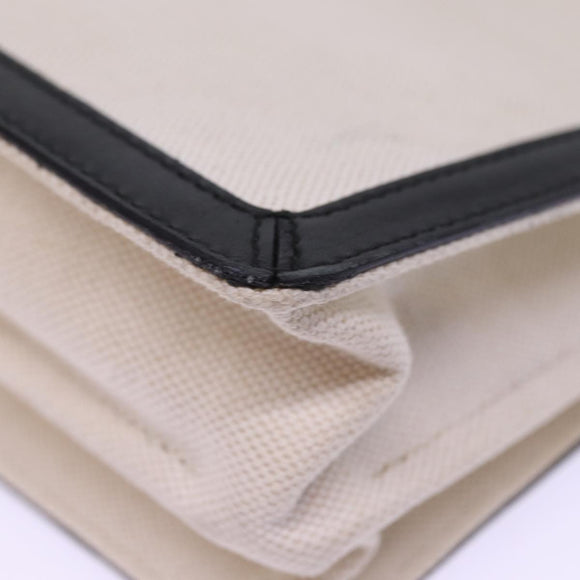 BALENCIAGA Navy Pochette Shoulder Bag Canvas Black White 339937 Auth bs14976