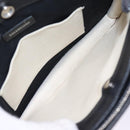 BALENCIAGA Navy Pochette Shoulder Bag Canvas Black White 339937 Auth bs14976-10