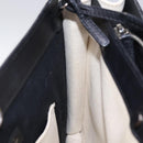 BALENCIAGA Navy Pochette Shoulder Bag Canvas Black White 339937 Auth bs14976-19