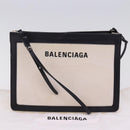 BALENCIAGA Navy Pochette Shoulder Bag Canvas Black White 339937 Auth bs14976-12