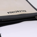 BALENCIAGA Navy Pochette Shoulder Bag Canvas Black White 339937 Auth bs14976-6