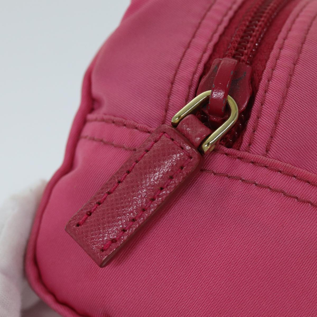 PRADA Pouch Nylon Pink Auth bs14982