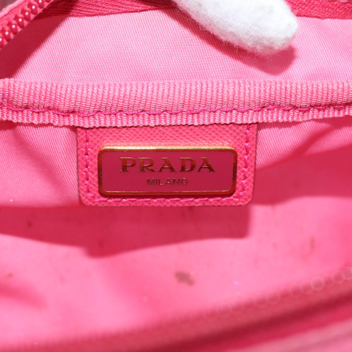 PRADA Pouch Nylon Pink Auth bs14982