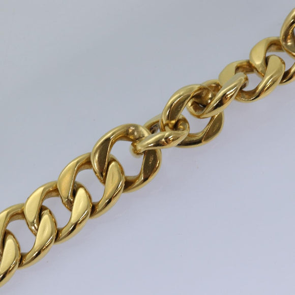 CHANEL Chain Belt metal 31.1"""" Gold Black CC Auth bs14988