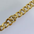 CHANEL Chain Belt metal 31.1"""" Gold Black CC Auth bs14988-5