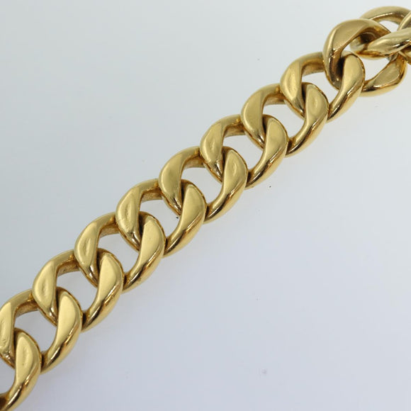 CHANEL Chain Belt metal 31.1"""" Gold Black CC Auth bs14988