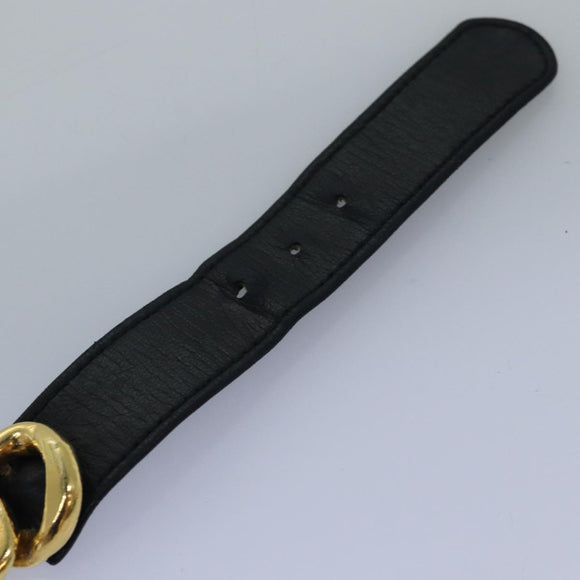 CHANEL Chain Belt metal 31.1"""" Gold Black CC Auth bs14988