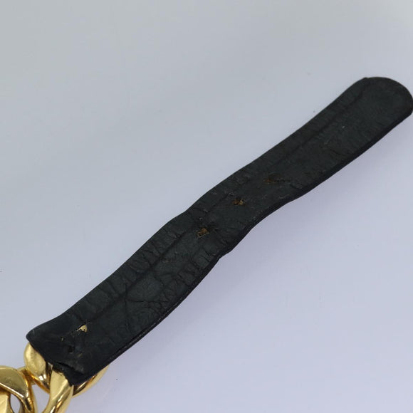 CHANEL Chain Belt metal 31.1"""" Gold Black CC Auth bs14988