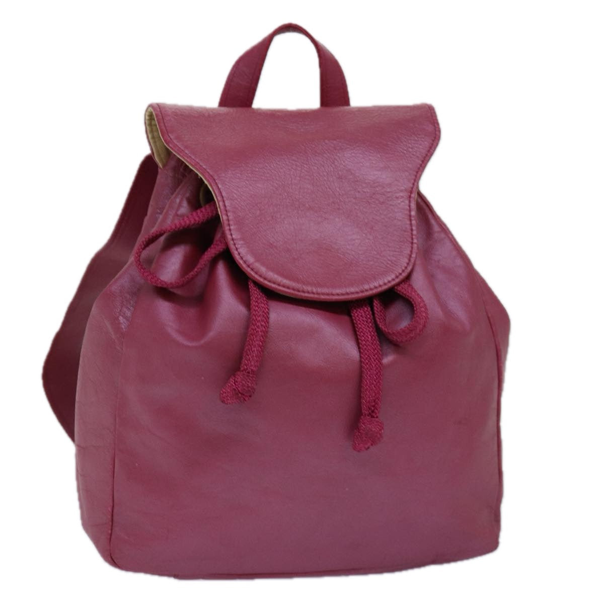 BALLY Backpack Leather Pink Auth bs14995