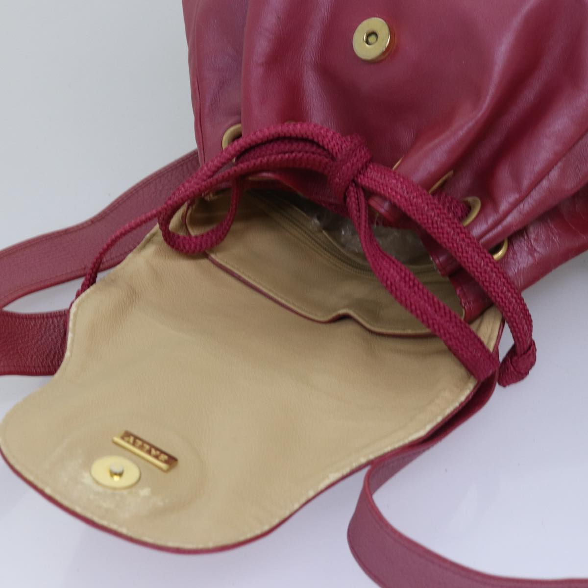 BALLY Backpack Leather Pink Auth bs14995