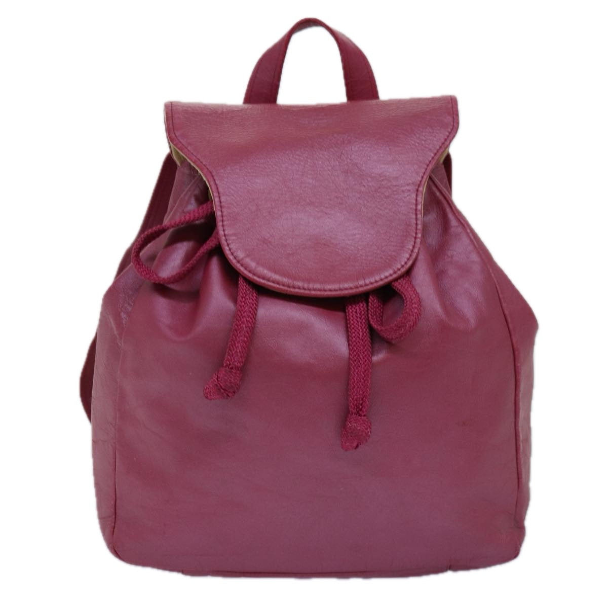 BALLY Backpack Leather Pink Auth bs14995