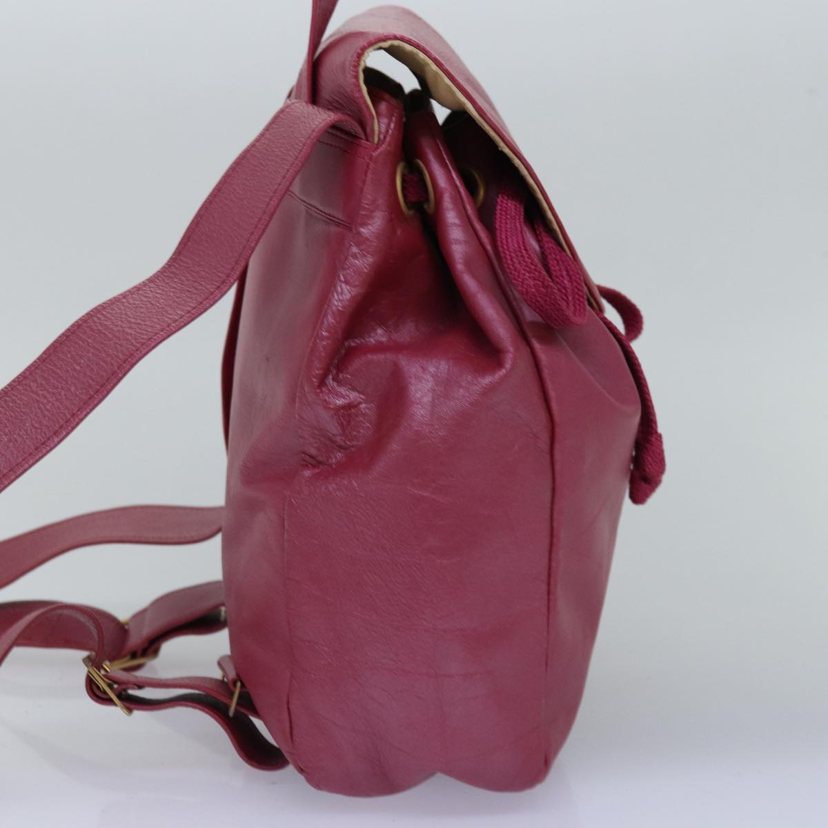 BALLY Backpack Leather Pink Auth bs14995