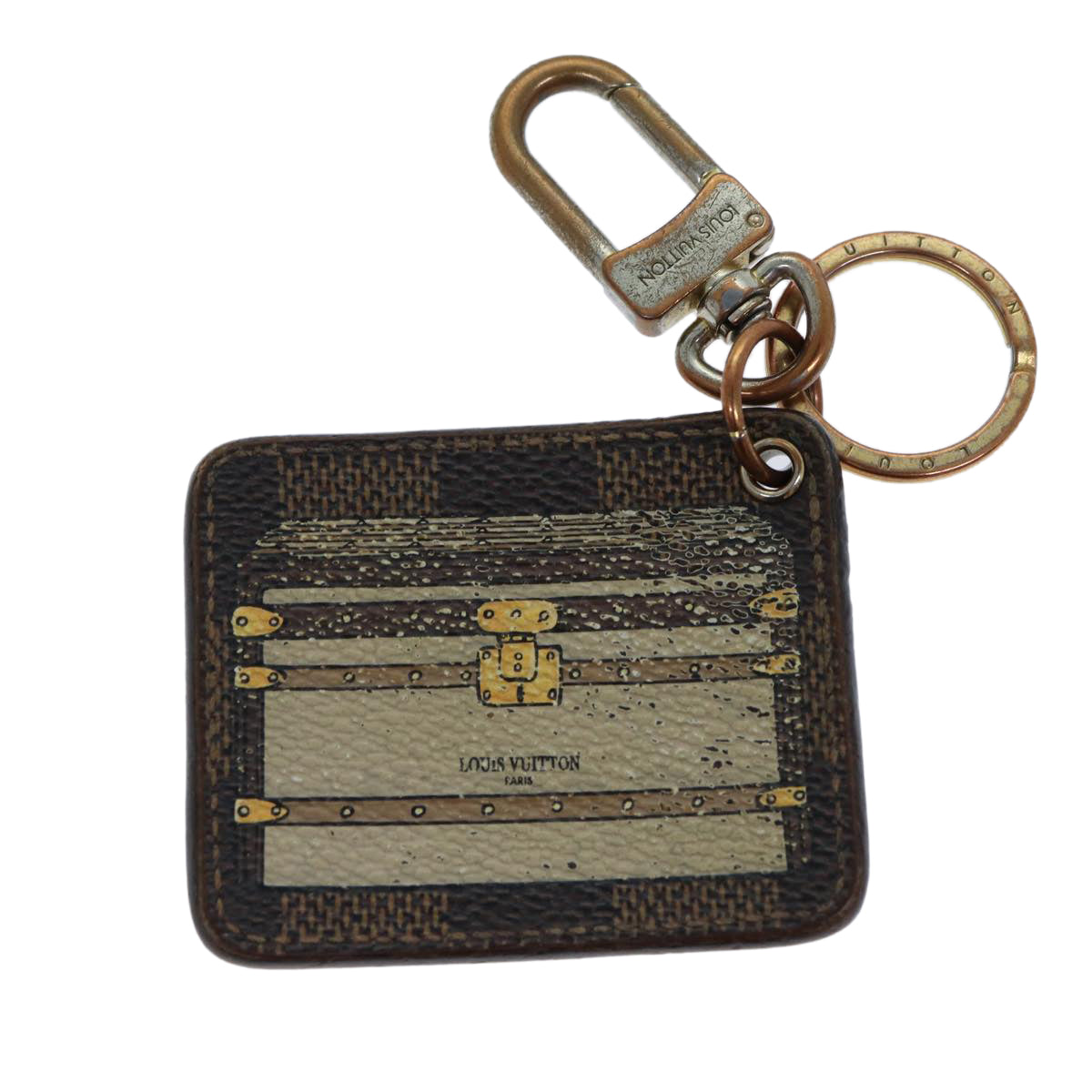 LOUIS VUITTON Damier Porte Cles Illustrious Trunk Charm M66965 LV Auth bs15010 - 0