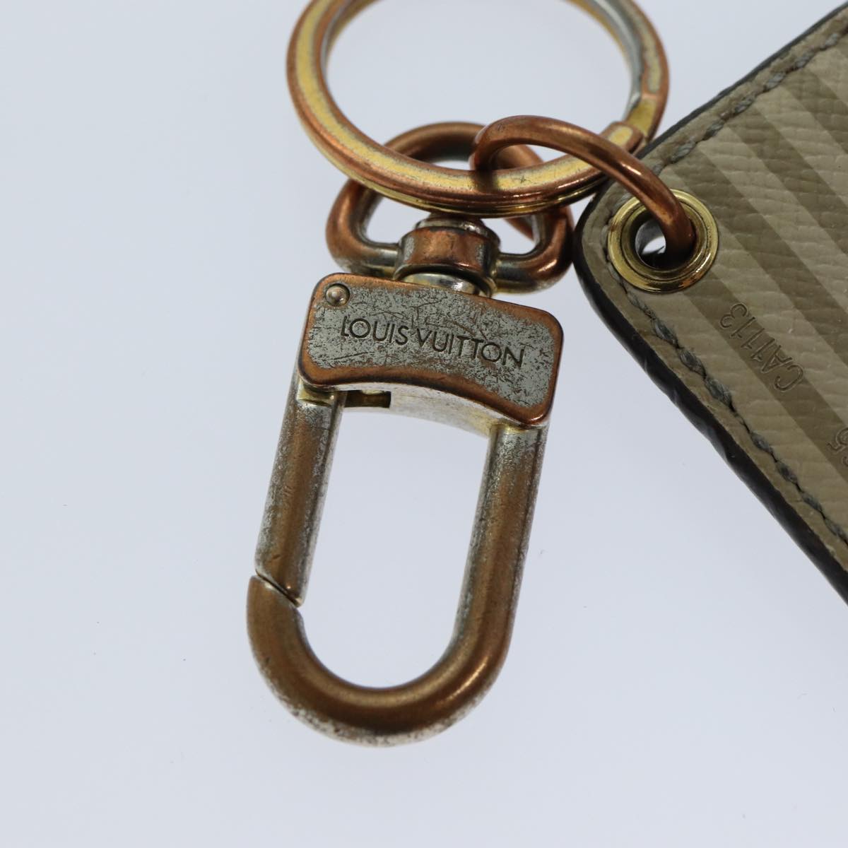 LOUIS VUITTON Damier Porte Cles Illustrious Trunk Charm M66965 LV Auth bs15010