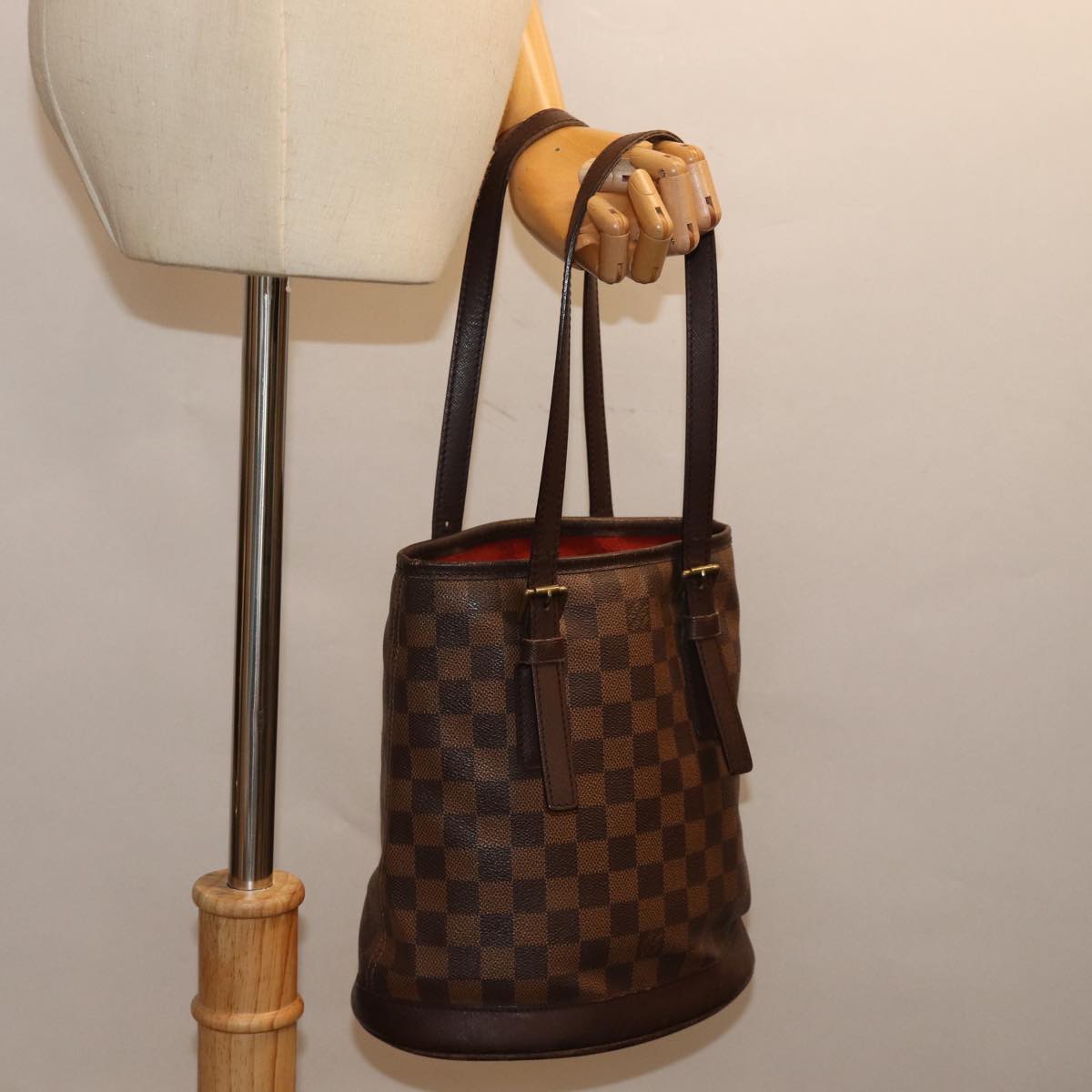 LOUIS VUITTON Damier Ebene Marais Shoulder Bag N42240 LV Auth bs15021