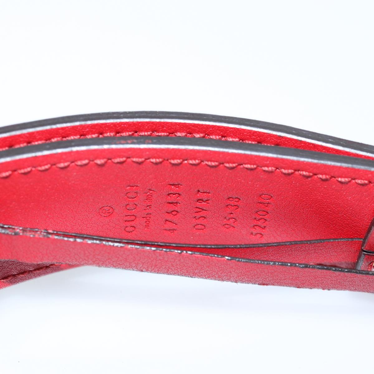 GUCCI GG Marmont Waist bag Leather Red 476434 Auth bs15029