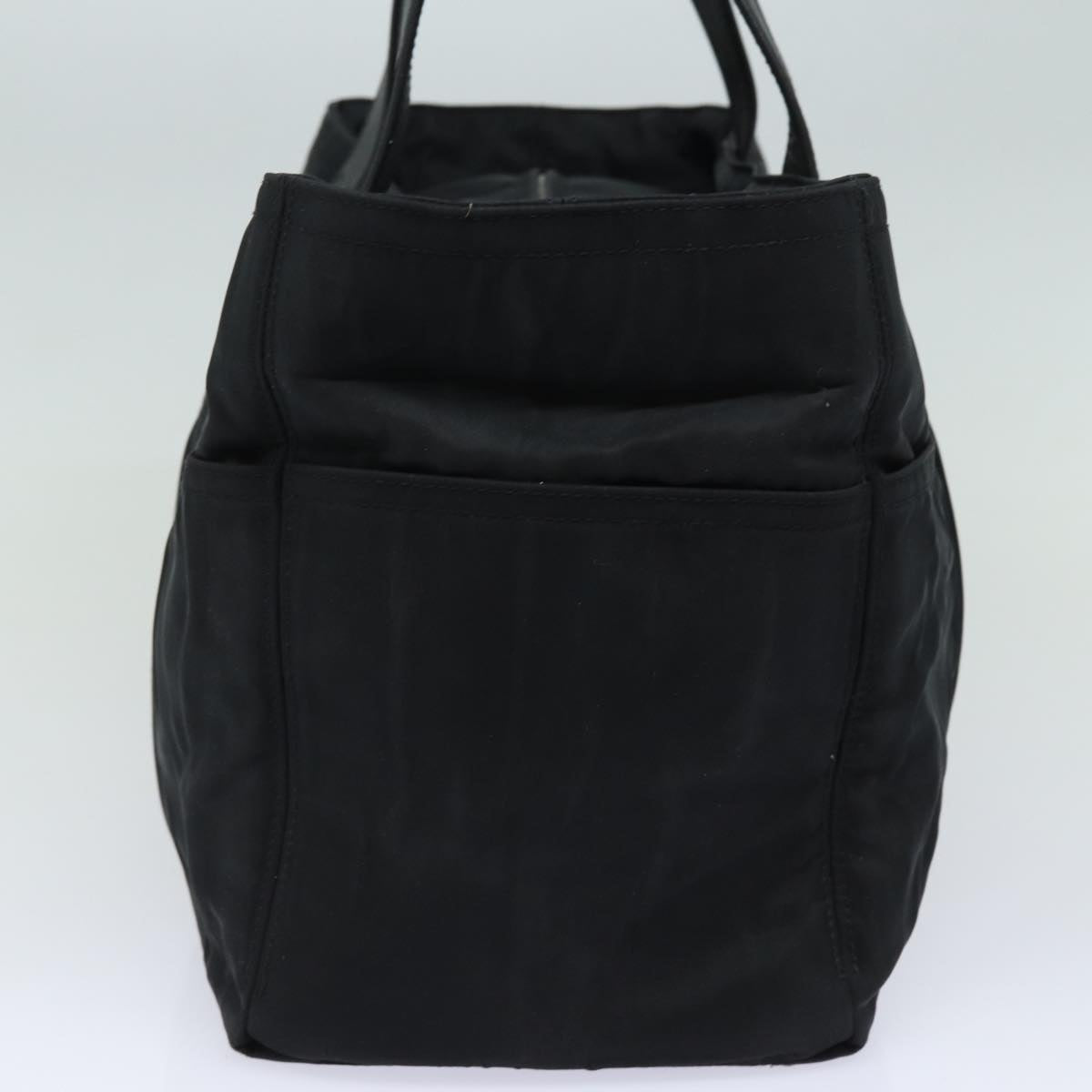 HERMES Akapu Luco MM Tote Bag Nylon Black Auth bs15031