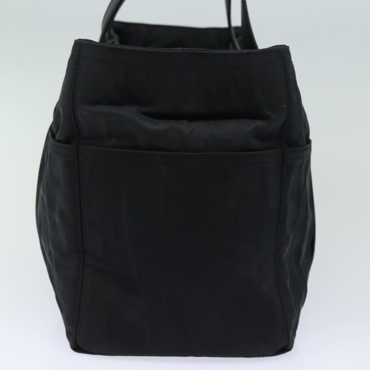 HERMES Akapu Luco MM Tote Bag Nylon Black Auth bs15031