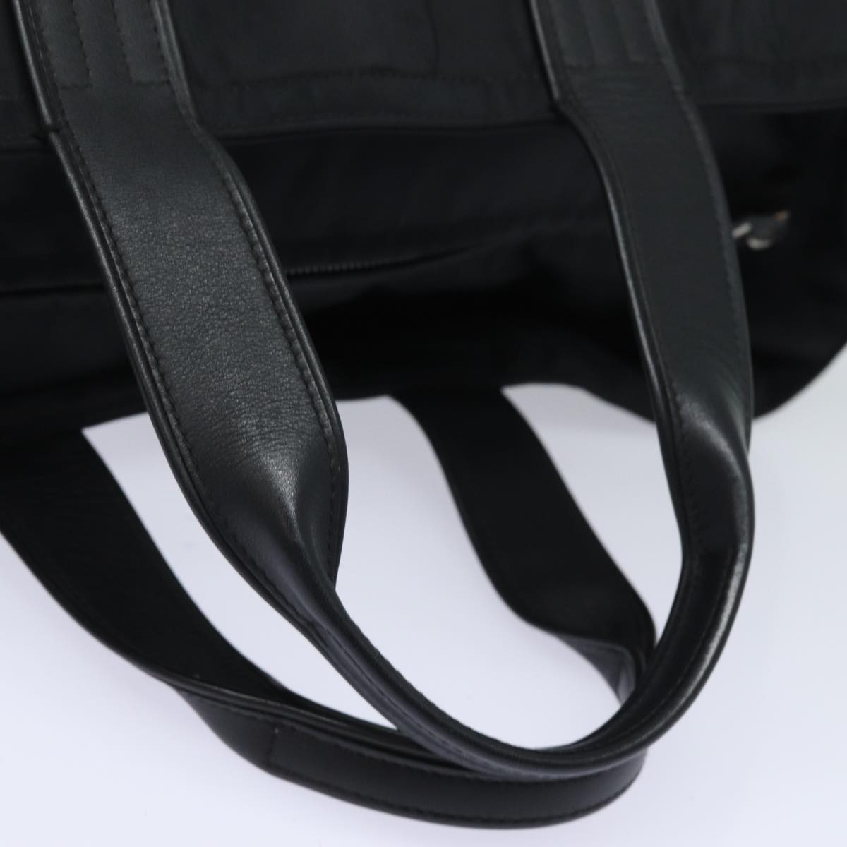 HERMES Akapu Luco MM Tote Bag Nylon Black Auth bs15031