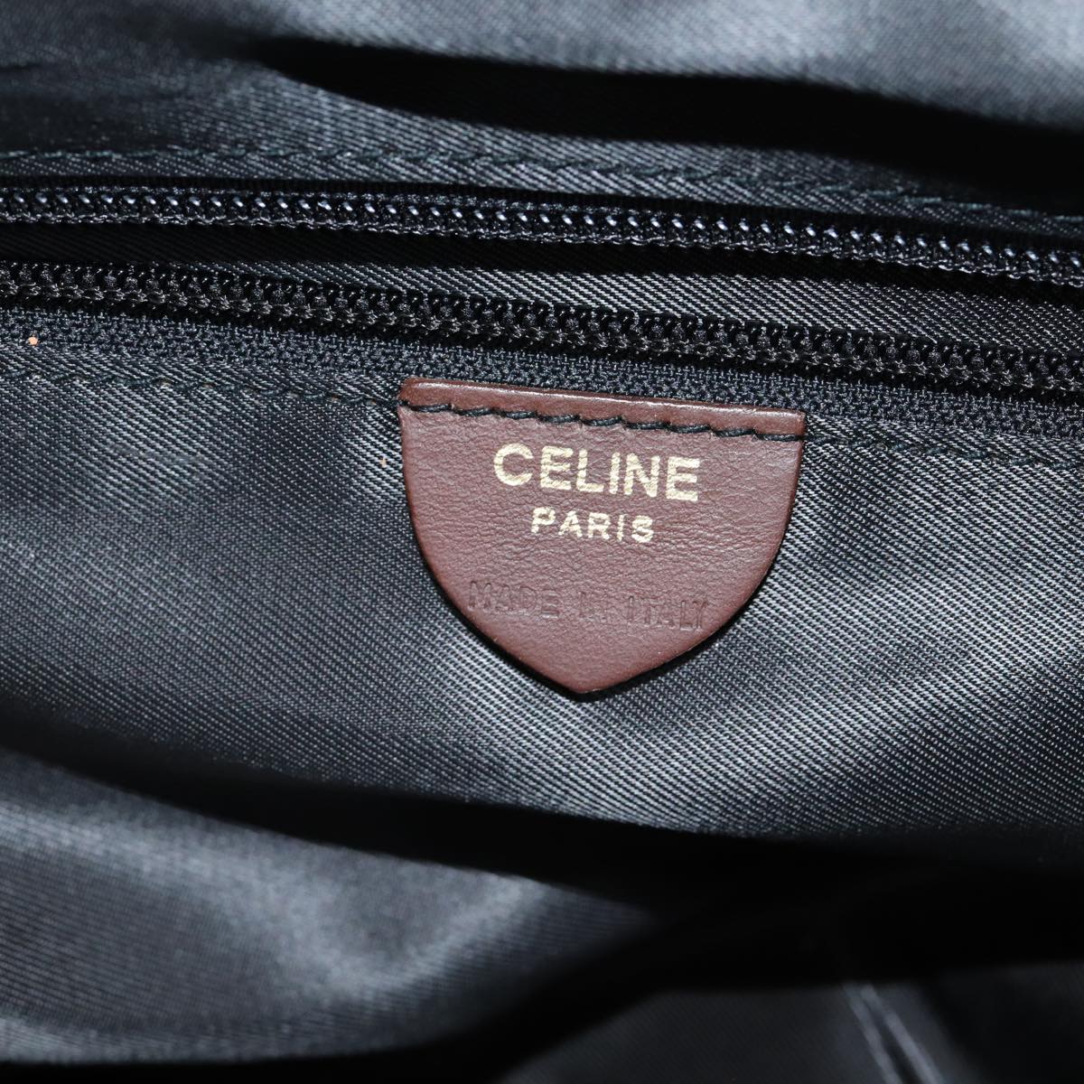 CELINE Hand Bag Nylon Brown Auth bs15033