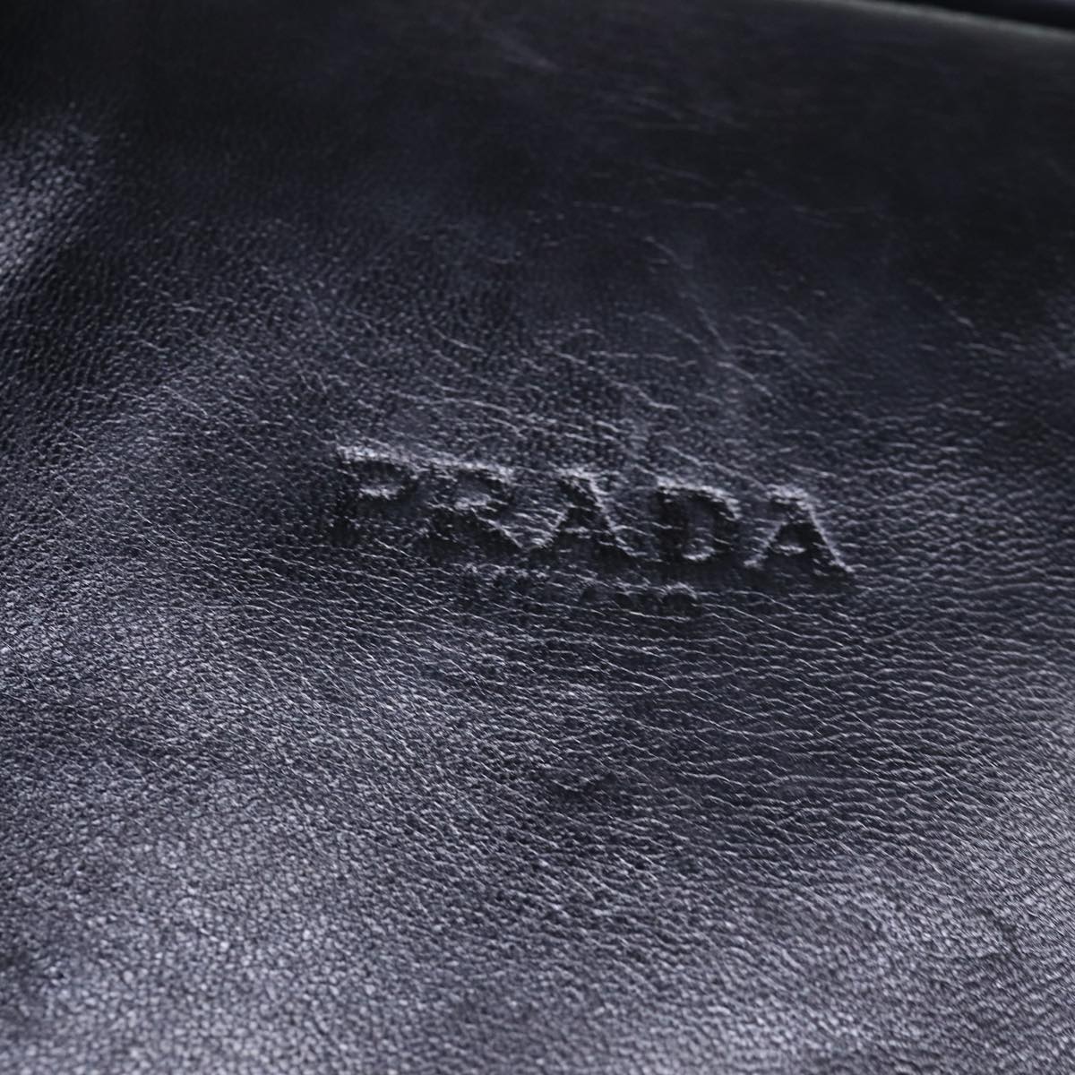 PRADA Hand Bag Leather Black Auth bs15038