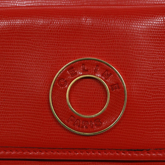 CELINE Shoulder Bag Leather Red Auth bs15049