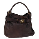 BURBERRY Shoulder Bag Leather Brown Auth bs15061-1