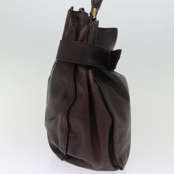 BURBERRY Shoulder Bag Leather Brown Auth bs15061