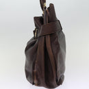 BURBERRY Shoulder Bag Leather Brown Auth bs15061-4