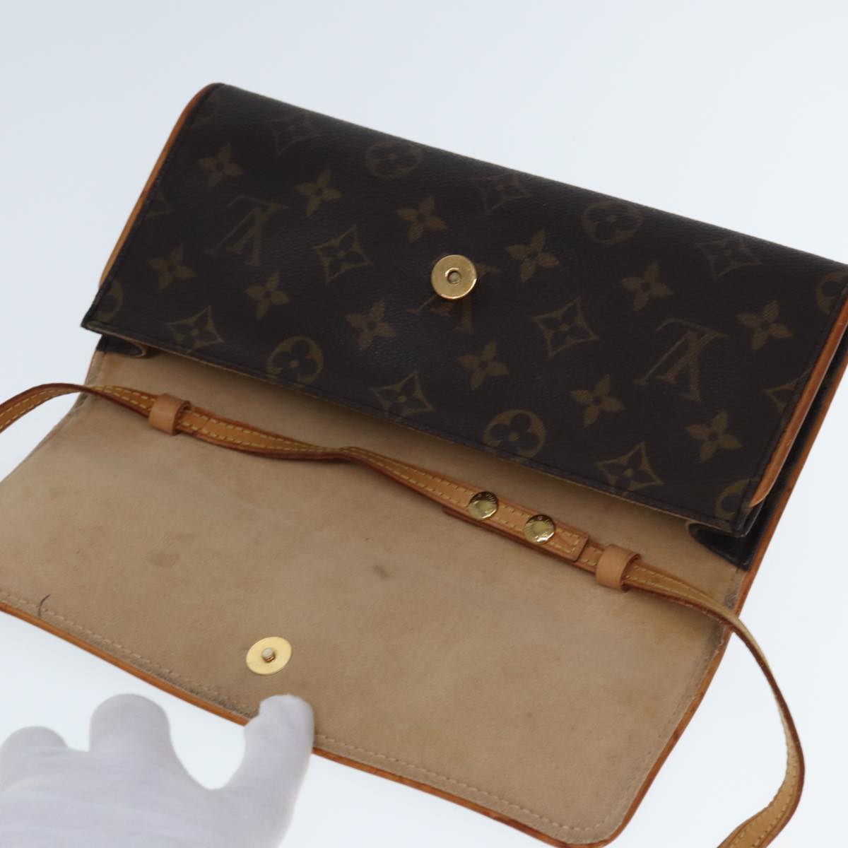 LOUIS VUITTON Monogram Pochette Twin GM Shoulder Bag M51852 LV Auth bs15068