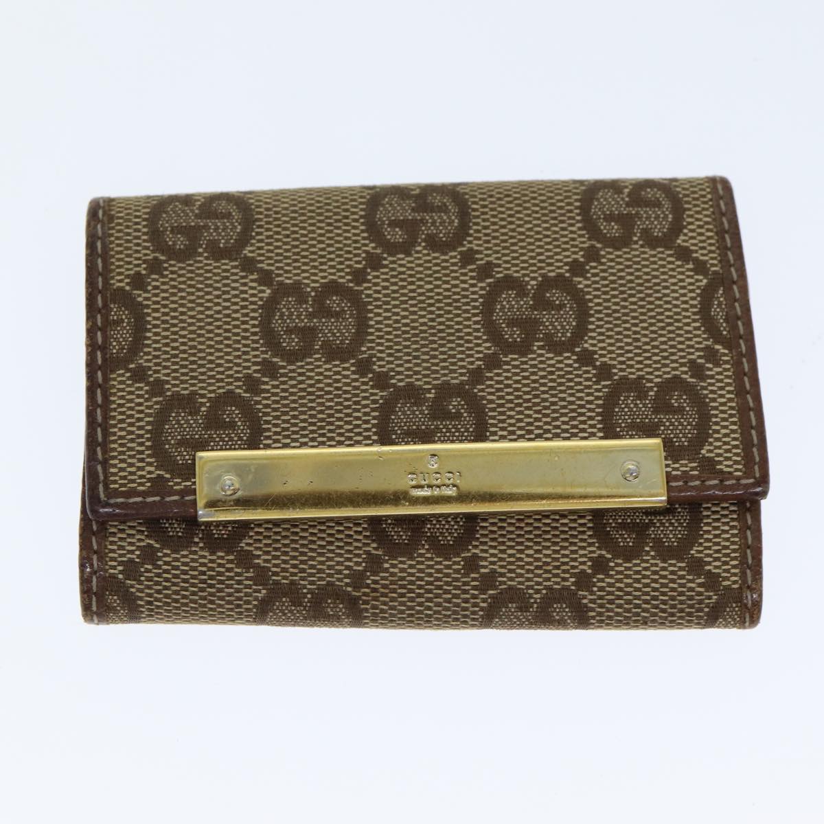 GUCCI GG Canvas Coin Purse Key Case Leather 5Set Beige Black Auth bs15086