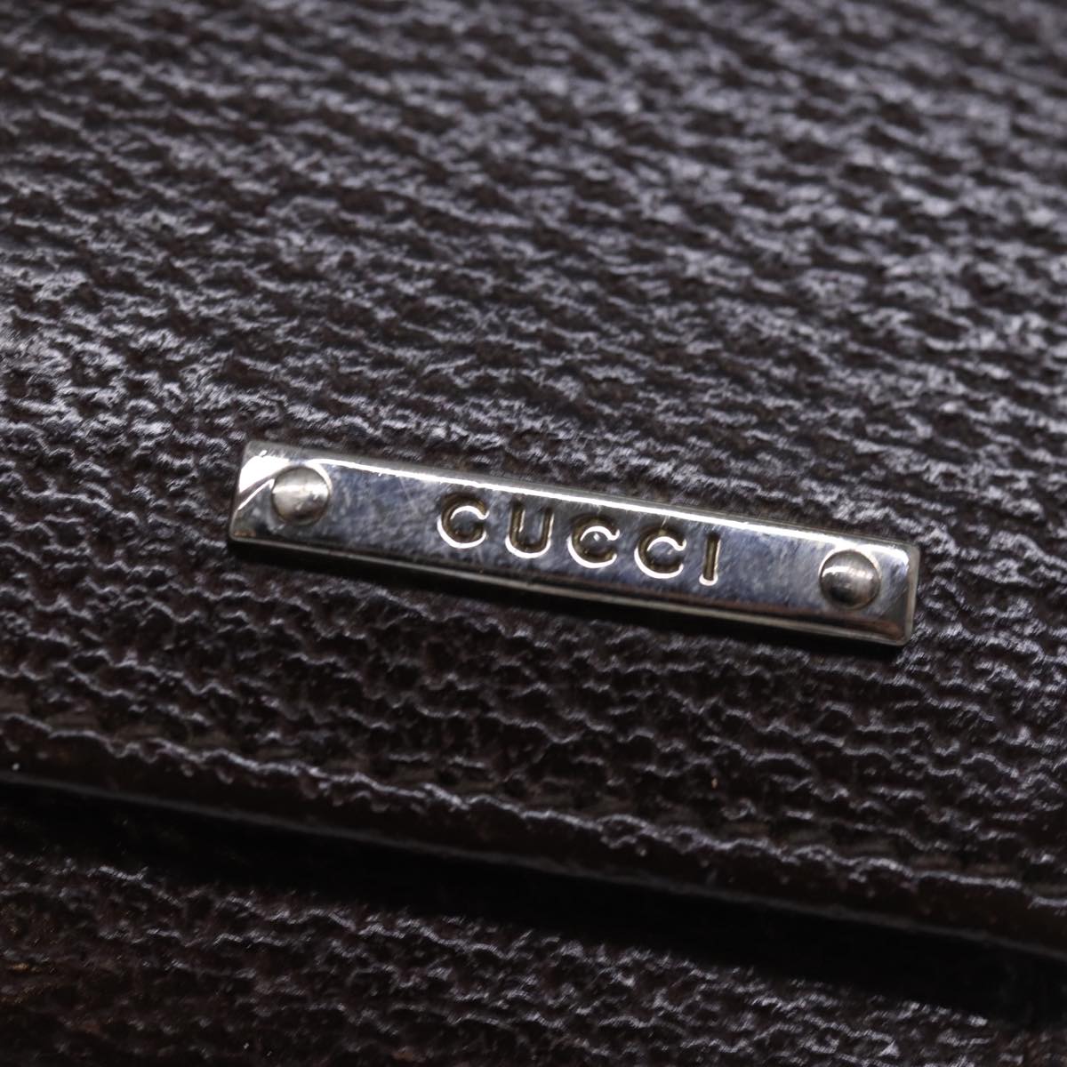 GUCCI Key Case Leather Brown Auth bs15093